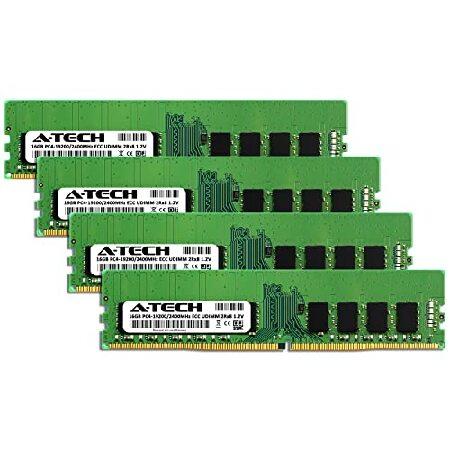 最終価格 A-Tech 64GB Kit (4x16GB) Memory RAM for Supermicro X11SCM-F - DDR4 2400MHz PC4-19200 ECC Unbuffered UDIMM 2Rx8 1.2V - Server_並行輸入品
