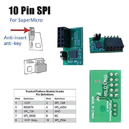 専門店では TPM 2.0 Platform Module， Plug and Play LPC Interface TPM 2.0 Module 10pin for WIN11 for 10pin SPI TPM 2.0_並行輸入品