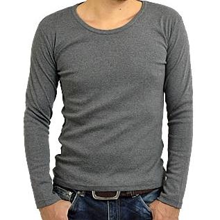 Tシャツ メンズ 長袖 Uネック Vネック 黒 白 ネイビー グレー ブラック 