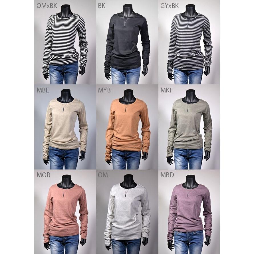 長袖 Tシャツ 袖くしゅくしゅ ロンT レディース カットソー 送料