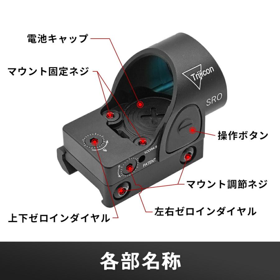 【 Evolution Gear 製】 エボギア Trijicon SRO ドットサイト レプリカ | ダットサイト トリジコン RMR オープンサイト バックアップサイト｜naniwabase｜10