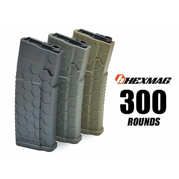 HEXMAG製 M4マガジン 5本 NEW 300連の多弾ヘックスマグ登場 HEXMAG Airsoft AEG M4対応 300連 多