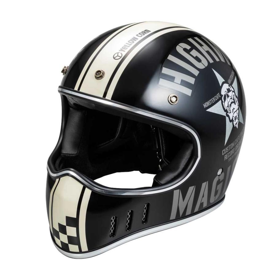 イエローコーン フルフェイスヘルメット YBFH-002 スカルスター マットブラック バイク オートバイ 南海部品｜nankaibuhin-store｜02