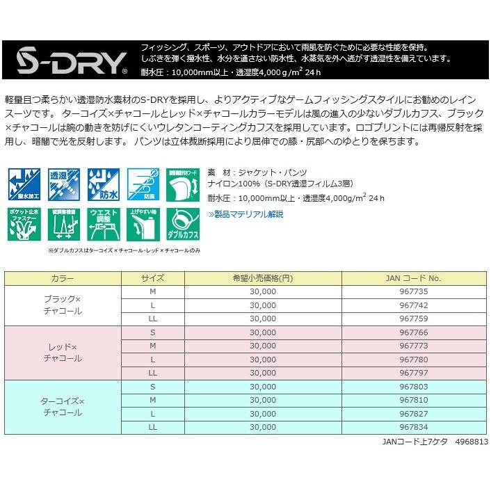 サンライン S-DRY レインスーツ SUW-20901｜nankiya｜02