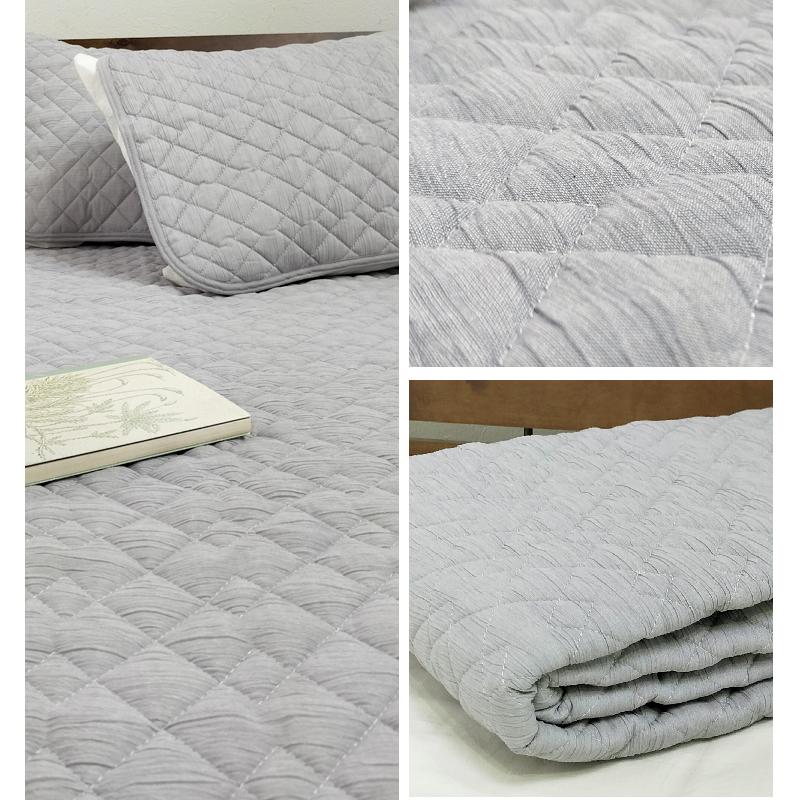綿100%楊柳敷きパッド【ダブル】140×205cm コットン 中わた増量 夏用