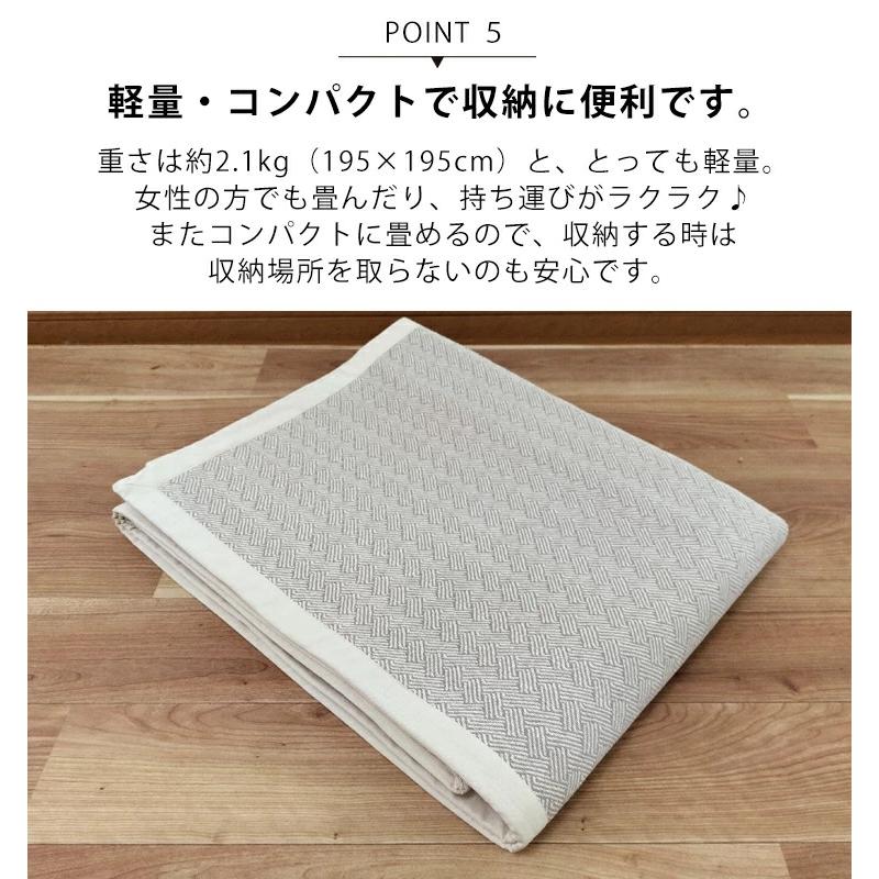 洗える オーガニックインド綿ラグ 195×245 長方形 3畳 北欧調 コットン