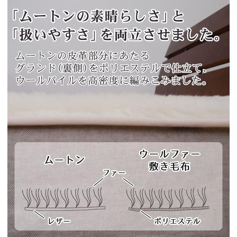 日本製 洗えるウールファー敷き毛布【キングサイズ】180×205cm ムートン ファー　メリノウール ムートンシーツ 床擦れ防止 介護_2