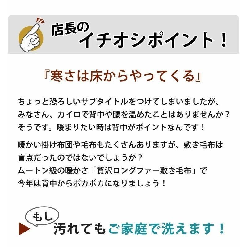 日本製 洗えるウールファー敷き毛布【キングサイズ】180×205cm ムートン ファー　メリノウール ムートンシーツ 床擦れ防止 介護_6