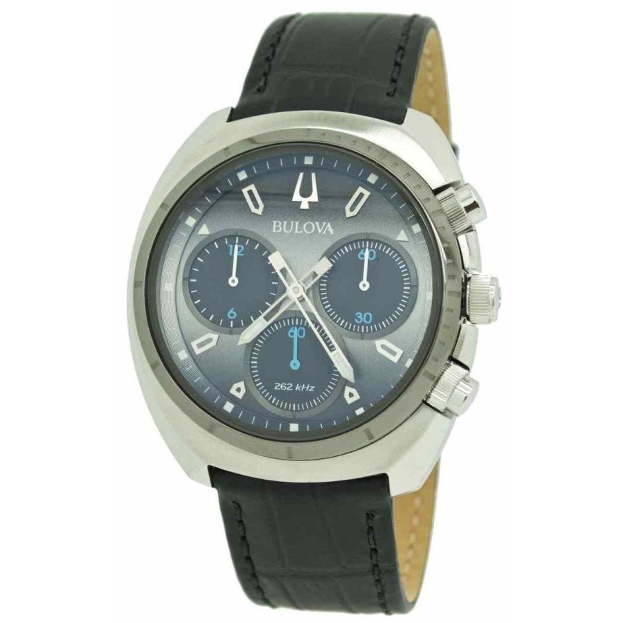 ブローバ 腕時計 Bulova メンズ Curv カーブ Black Leather Strap クロノグラフ Watch 98a155 Blusquare Org