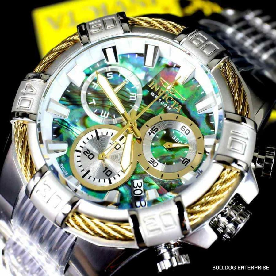 大注目 インビクタ 腕時計 Invicta Bolt Abalone Stainless Steel Swiss Mvt クロノグラフ 51mm Watch New インヴィクタ 速達メール便送料無料 Clinicagastroservice Com Br