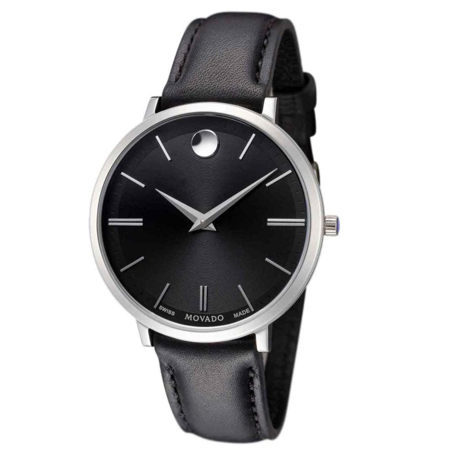 送料無料 モバード 腕時計 Movado レディース Ultra Slim ウルトラスリム 35mm Black Dial Leather Watch 激安ブランド Mtkbrasil Com Br