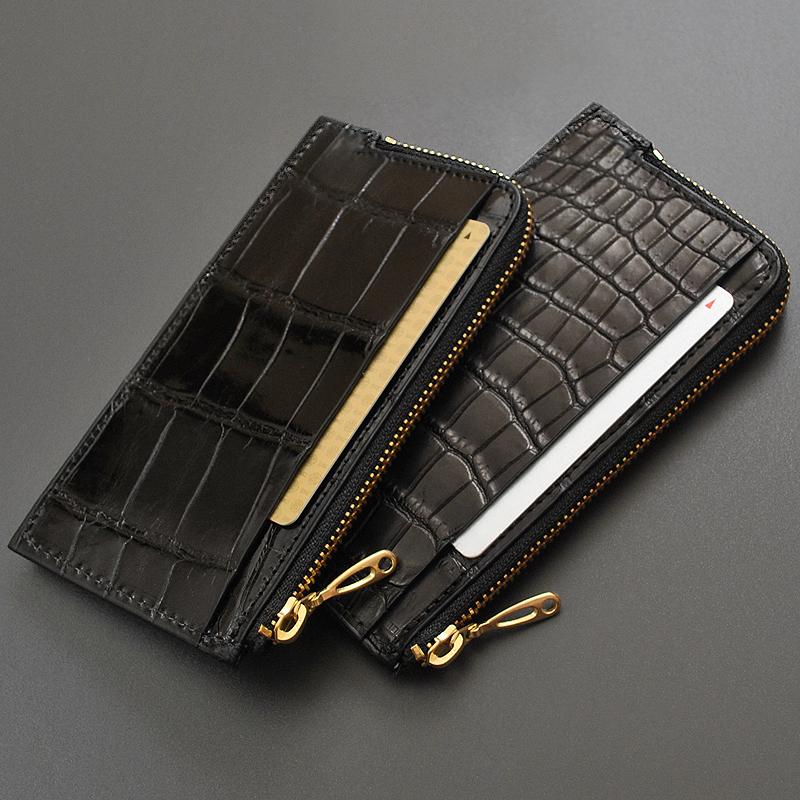 小銭入れ カード入れ メンズ クロコダイル 鰐革 ワニ 最高級国産レザー