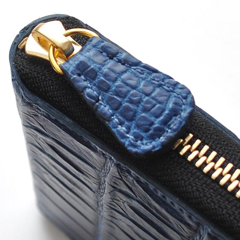 美品★JRA リアル クロコダイル ミニ財布 ラウンドファスナー ブラック 艶 美品☆JRA リアル クロコダイル ミニ財布 ラウンドファスナー