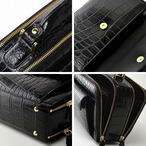 セカンドバック メンズ バッグ ダブルファスナー 本クロコダイル革