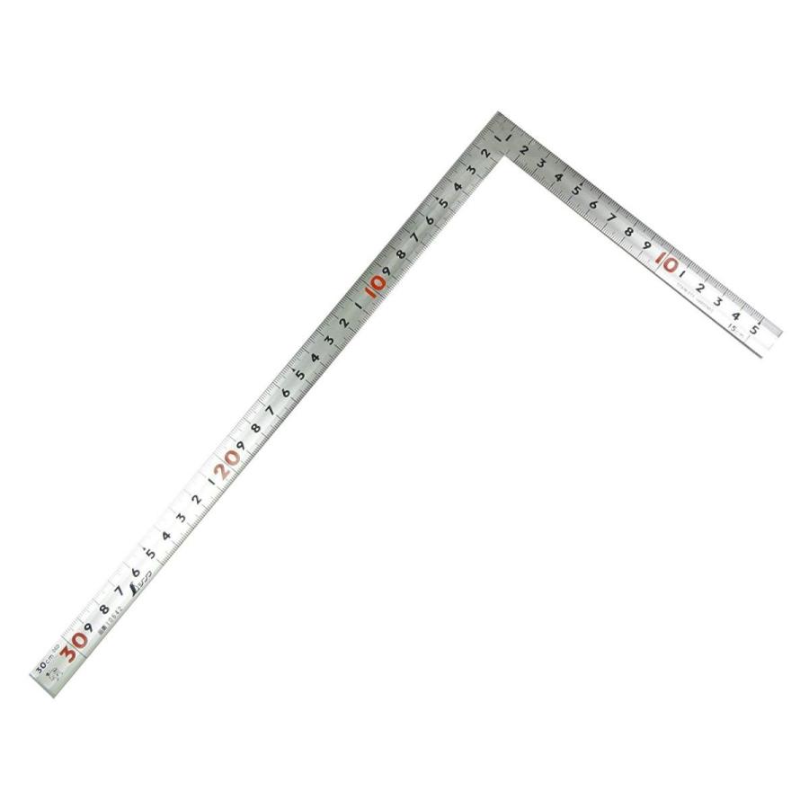 シンワ測定 曲尺 同厚 併用 30cm裏面1尺 名作赤数字入 シルバー 10642
