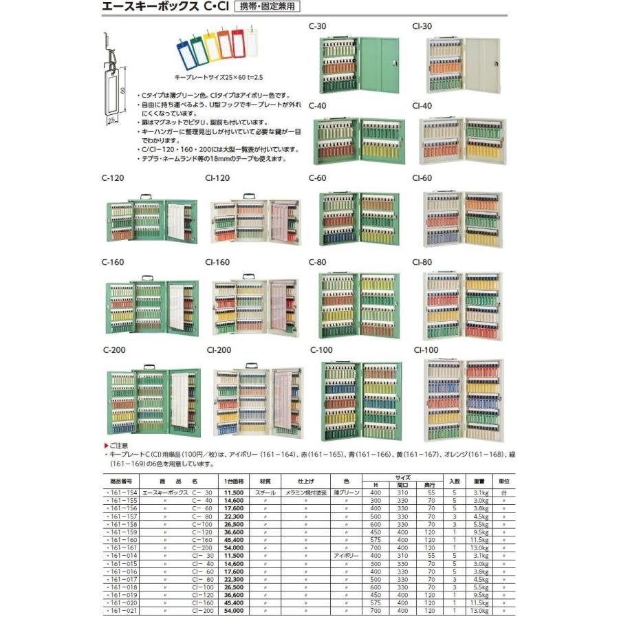 独特の素材ACE キーボックス CI-40 アイボリー 161-015 1台 金物、部品 ACE キーボックス CI-100 アイボリー 161-018 1台