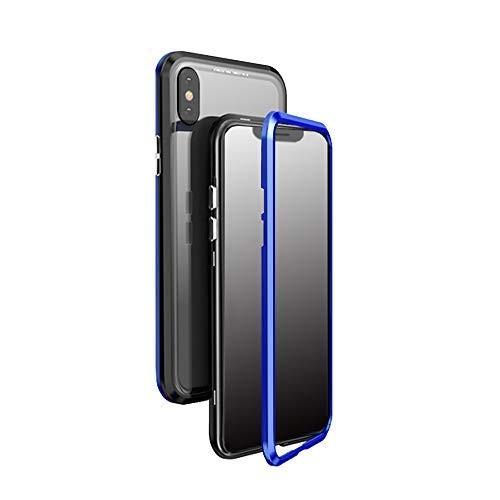 Iphone Xs ブルー ブラック スマホケース アイフォン Xs スマートフォン マグネット装着 硬度9hガラス ワイヤレス充電可能 極 当店限定販売