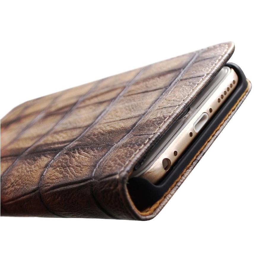 ケース 6s 6 Iphone ブラウン Iphone 手帳型ケース 本革 アイフォンカバー スマホケース カバー Modamania スマウグ クロコ型押し イタリアンレザー