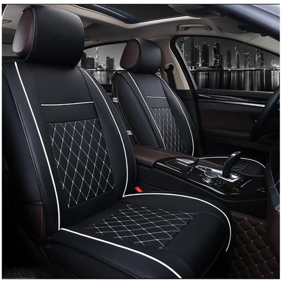 最大 Offクーポン シートカバー エプロンタイプ レザー 汎用 フロント 軽普通車用 前席 運転席 助手席 オールシーズン 1席分 ブラック ホワイトステッチ Babylonrooftop Com Au