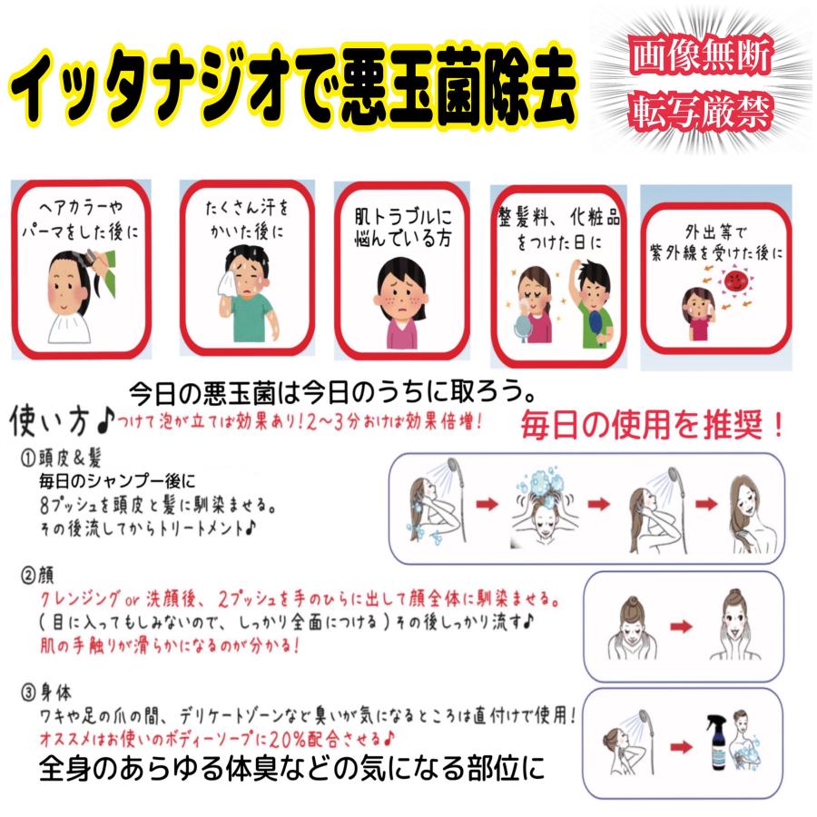 【公式ショップ】サラメンテ イッタナジオ 300ml 【2025年ベストコスメ】ヘアスキャルプ＆ボディ クレンジングローション 白髪 抜け毛 臭い 悪玉菌除去 |  | 03