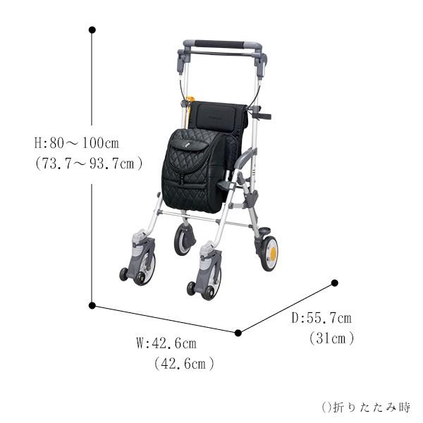 シルバーカー コンパクト 軽量 キャリースルーンXL ブラックレザー CSX 