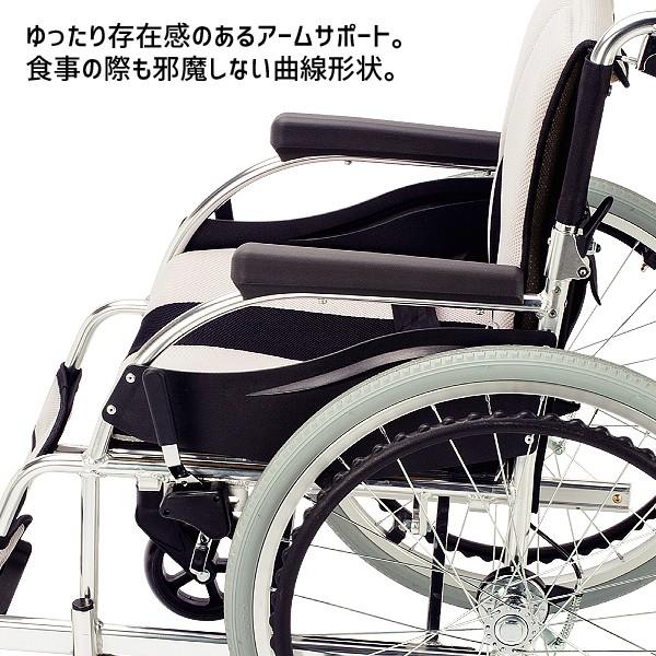 車椅子 自走式車椅子  折りたたみ 背折れ  車いす カラーズ COLORS  ライトグレー KC-1LG　｜nanohanakaigo｜08