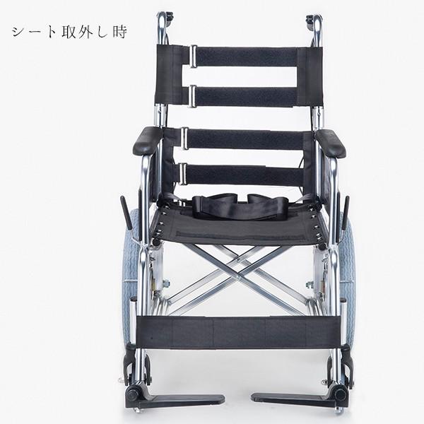 車椅子 介助式 背折れ 折りたたみ 車いす モジュールタイプ ドットネイビー SMK30-4043DN_2