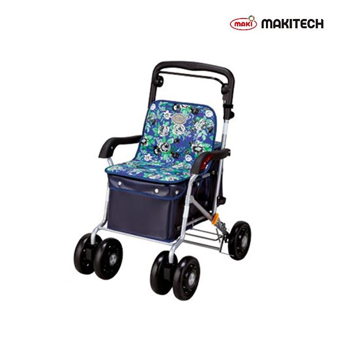 マキテック シルバーカー ボックスタイプ ノーブル 青花柄 WNB-011H