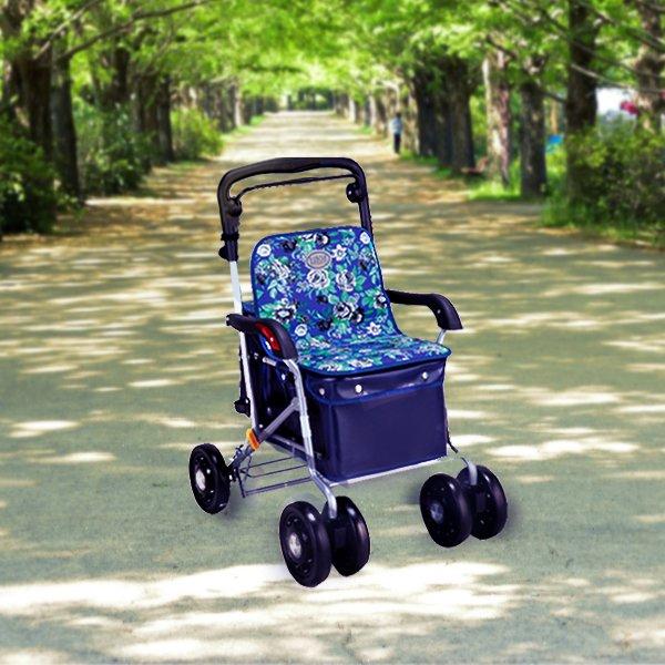 マキテック シルバーカー ボックスタイプ ノーブル 青花柄 WNB-011H