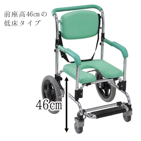 マキテック 浴用キャリー 低床 入浴用車椅子 シャワーチェア 肘掛け