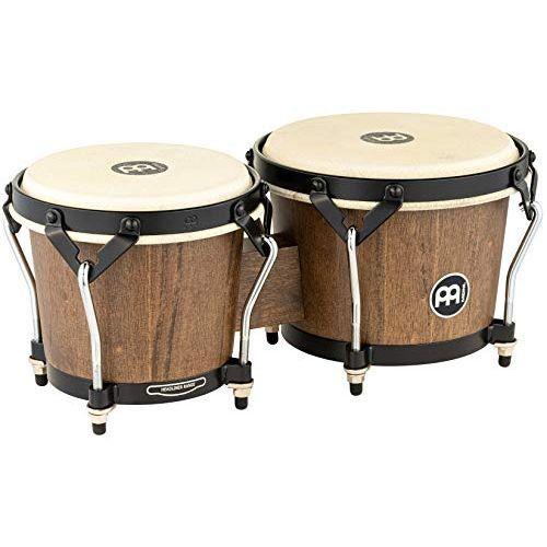 6 3/4in \u0026 8in wood bongo walnut brown 取り寄せ商いもの 楽器、器材-パーカッション、打楽器