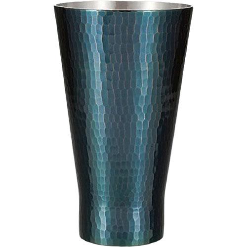 純銅青被仕上げ 手打ち鎚目タンブラー(中) 取り寄せ商品 : ナノズ