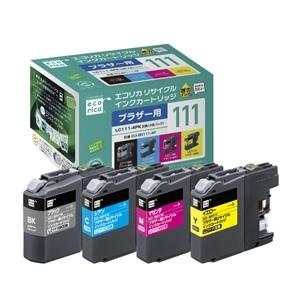 LC111-4PK互換 エコリカ リサイクルインク ブラザー ブラック(顔料)、シア メーカー在庫品 | エコリカ