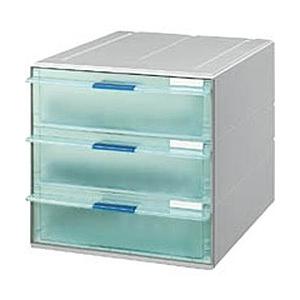 LC-UNT203MZ レターケース\u003cUNIFEEL\u003e 深型3段 透明引き出し A4タテ 取り寄せ商品