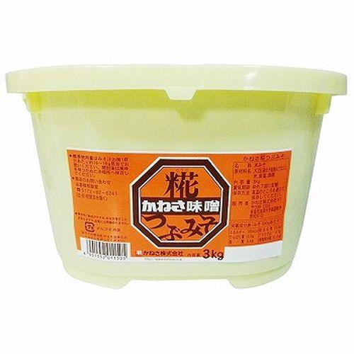 かねさ 青森の味！ 糀つぶみそ 角タル 3kg（1個） 取り寄せ商品