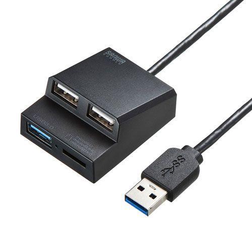 サンワサプライ USB-3HC315BKN USB3.2Gen1+USB2.0コンボハブ カードリーダー付き メーカー在庫品｜nanos