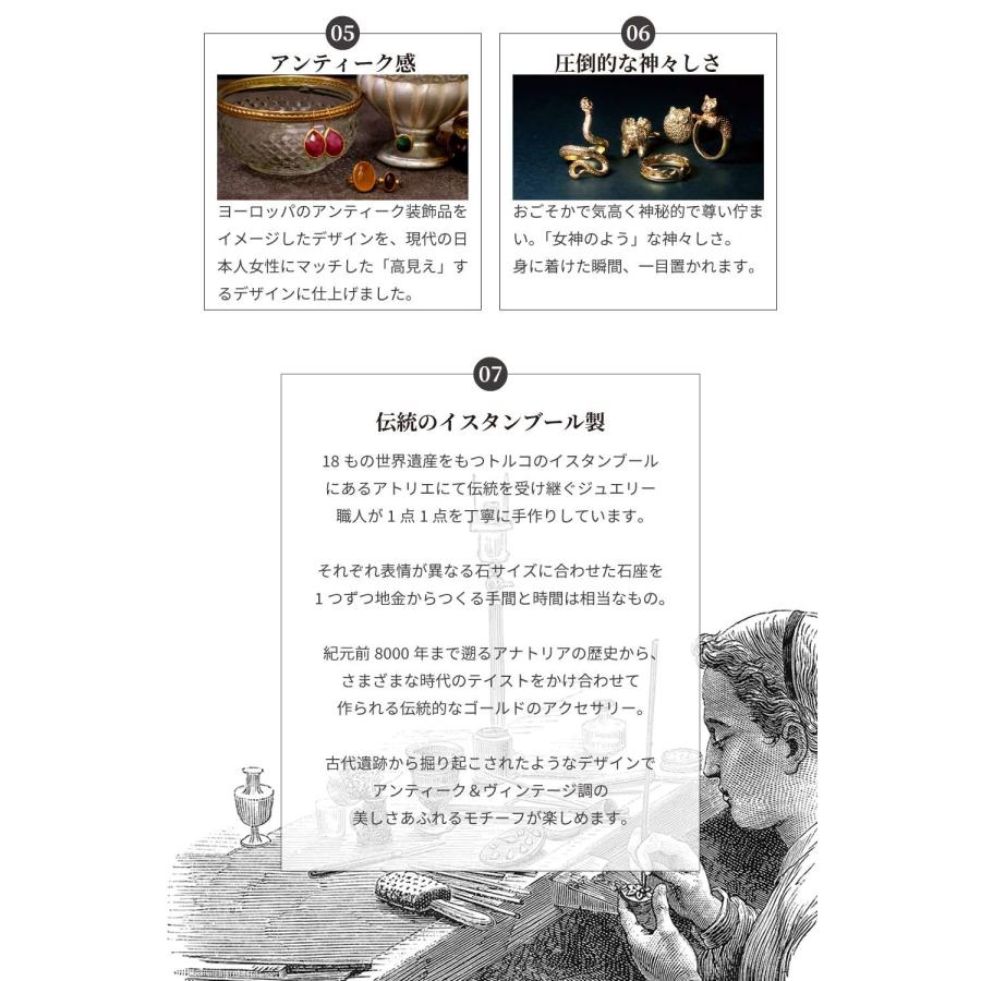 ピアス レディース 22金 22K スタッドピアス アンティーク ゴールド ロングピアス フリンジピアス フリンジ 揺れ nanotta AER065の画像