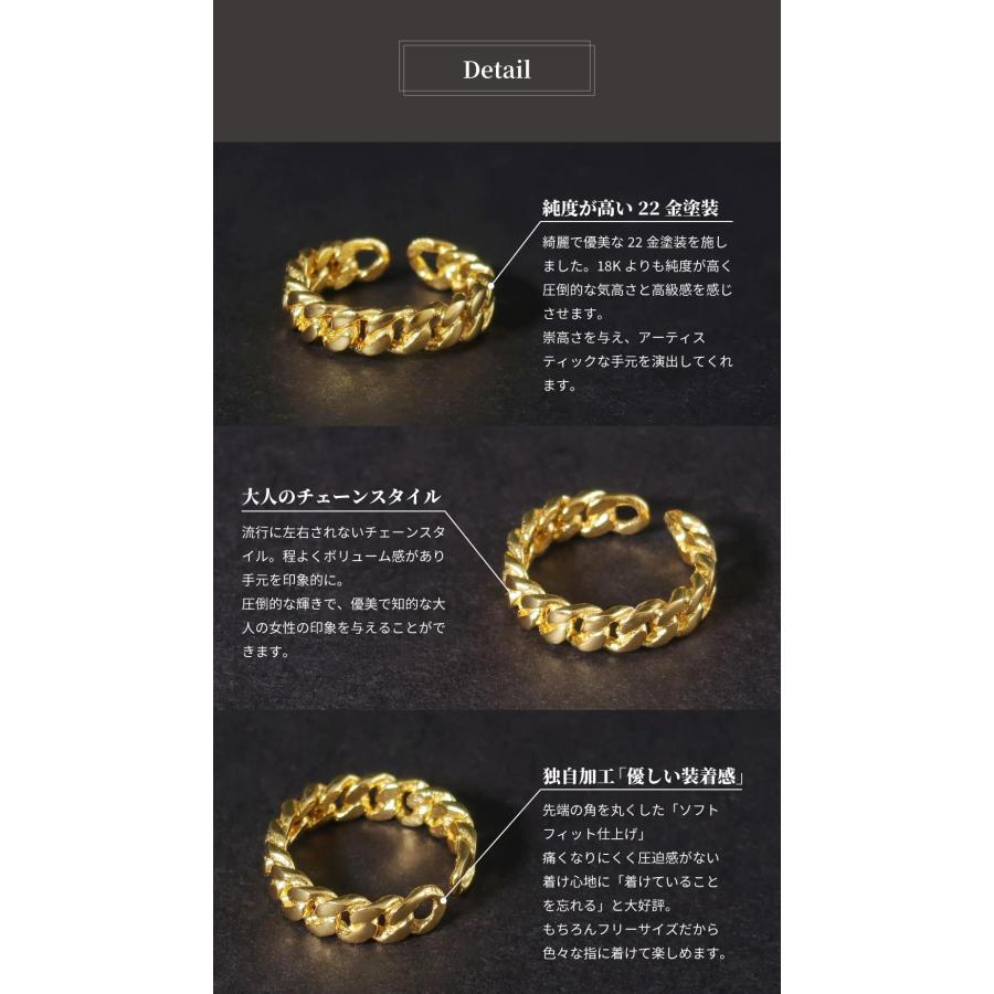 リング 指輪 レディース 22金 22K アンティーク ゴールド フリーサイズ