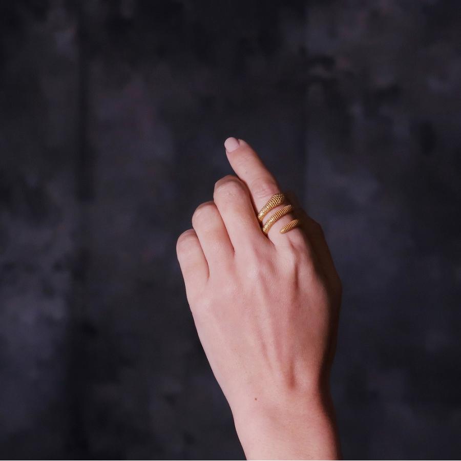リング 指輪 レディース 22金 22K アンティーク ゴールド リング フリーサイズ 蛇 ヘビ へび スネーク スネイ nanotta ARN033_6