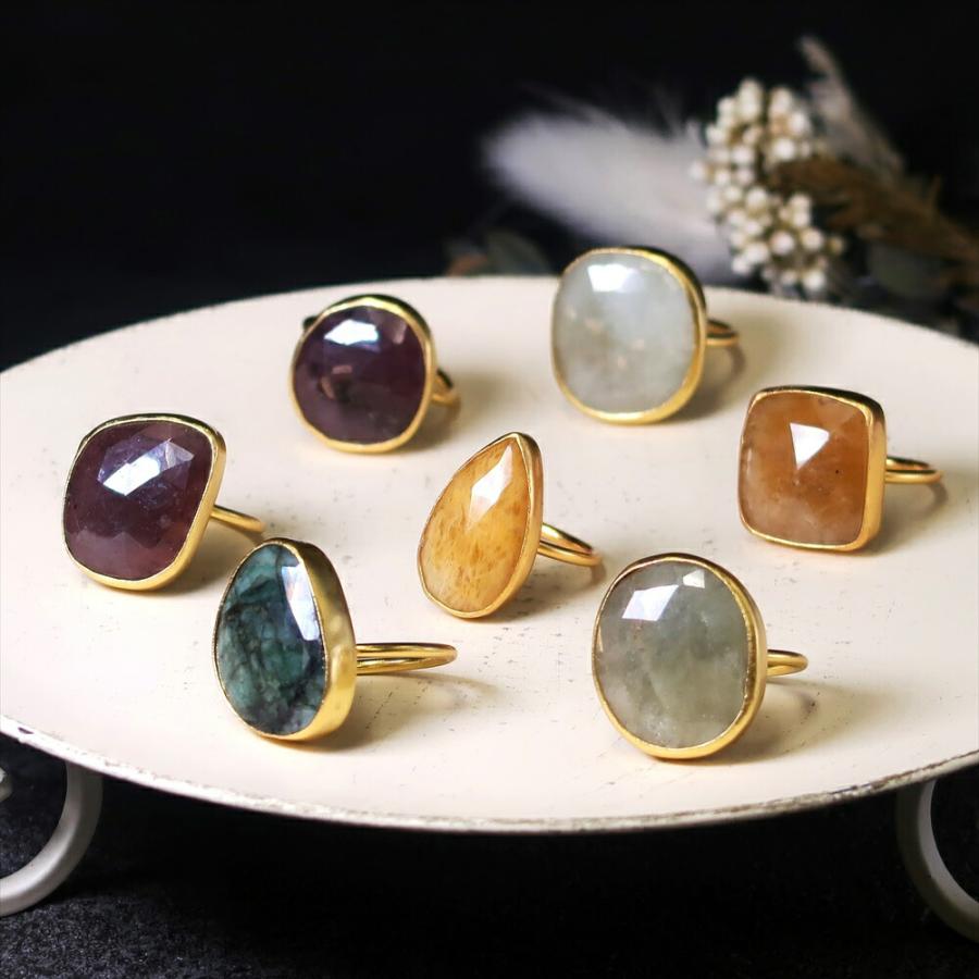 天然石 リング 指輪 サファイア レディース 22金 22K アンティーク  