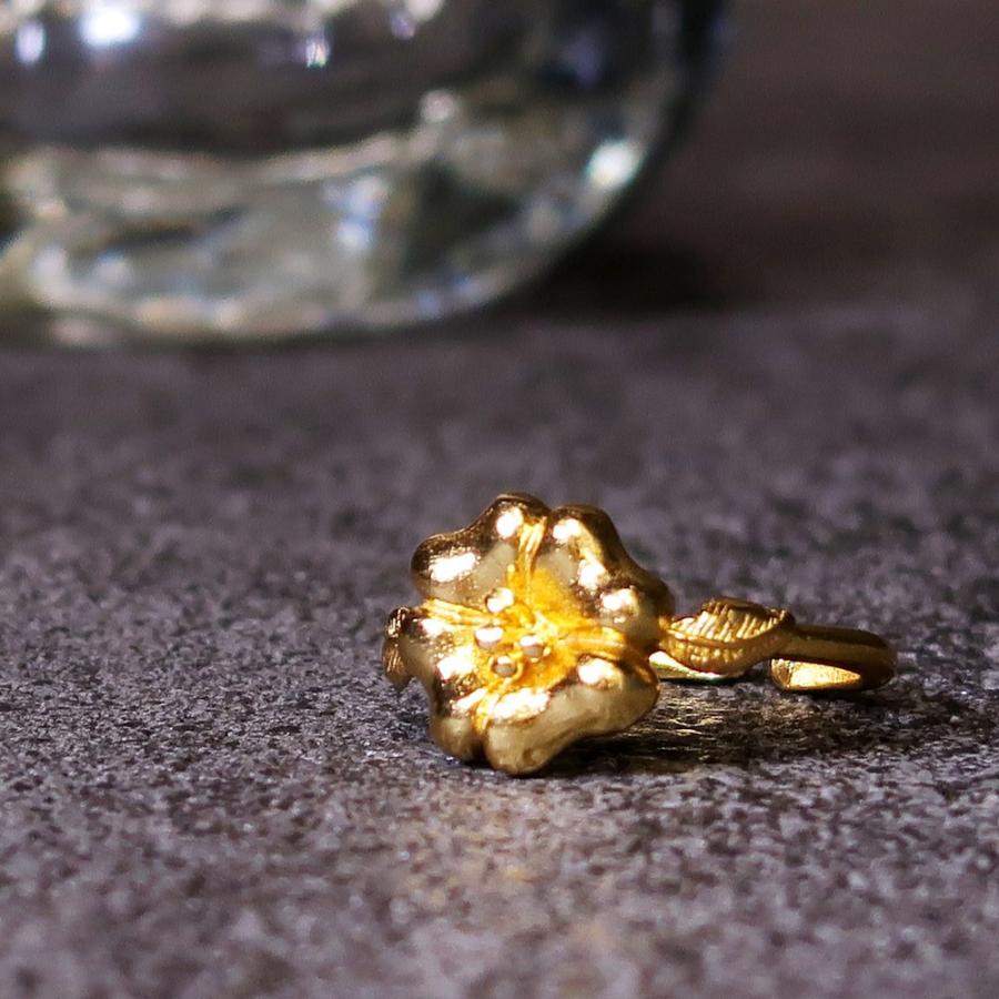 ゴールドシンプルリング　かんさん nanotta リング 指輪 レディース 22金 22K アンティーク ゴールド