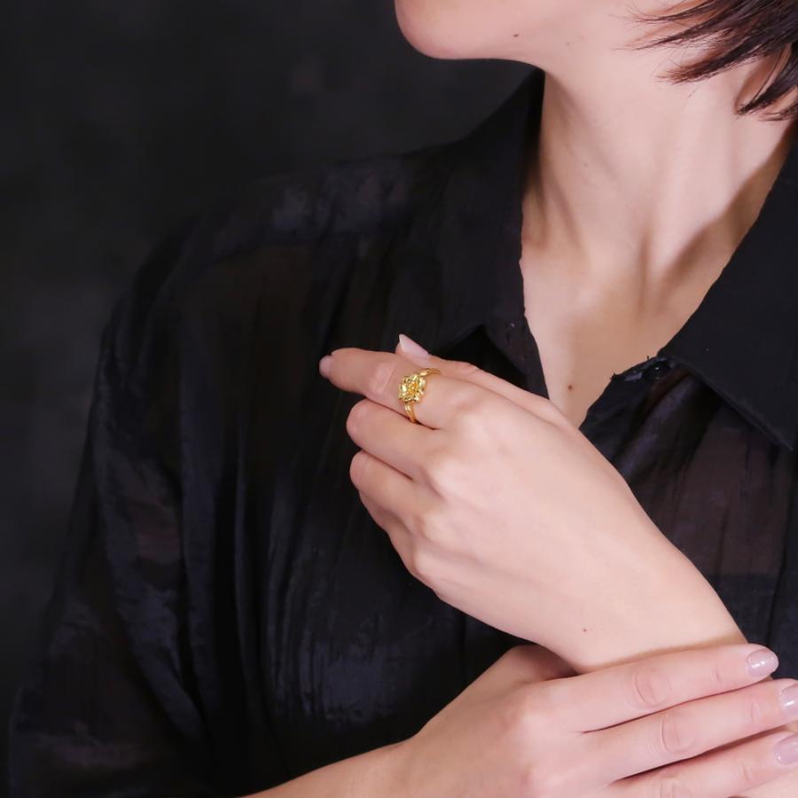 ゴールドシンプルリング　かんさん nanotta リング 指輪 レディース 22金 22K アンティーク ゴールド