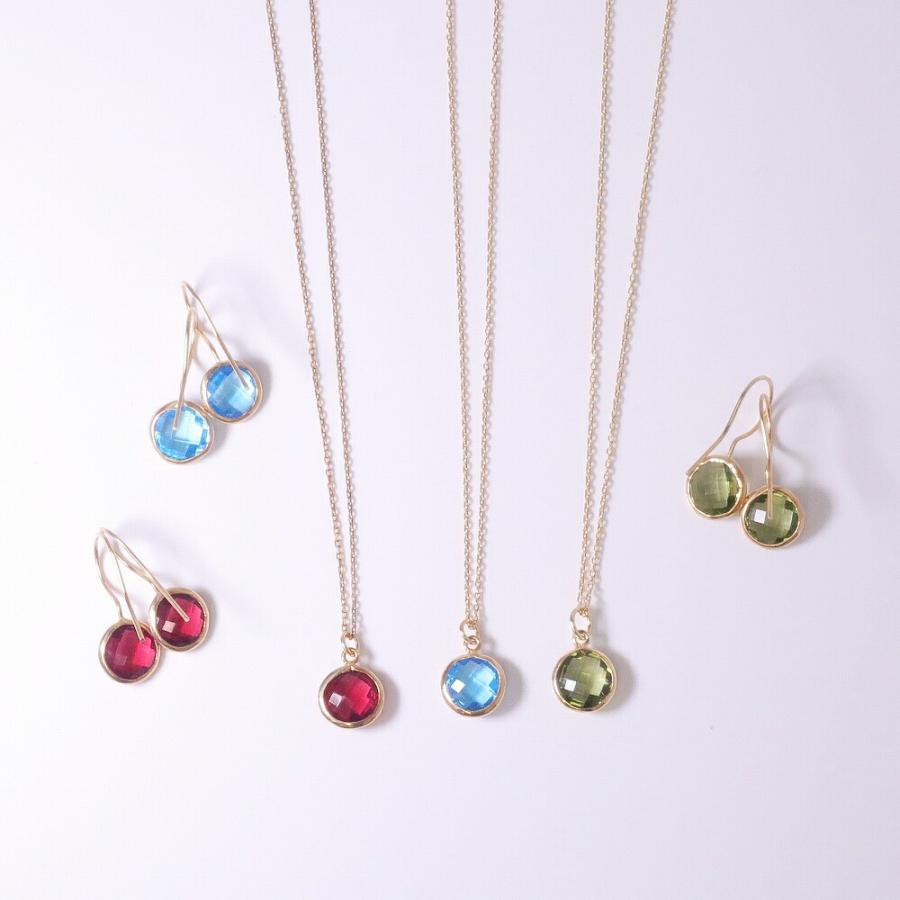 ネックレス レディース 18金 18K スターリングシルバー925 ペンダント うるうる アメジスト ガーネット シトリ nanotta ASN001の画像