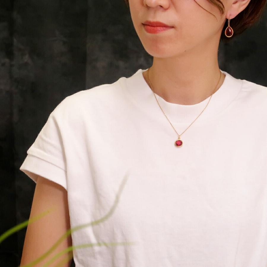 ネックレス レディース 18金 18K スターリングシルバー925 ペンダント うるうる アメジスト ガーネット シトリ nanotta ASN001の画像