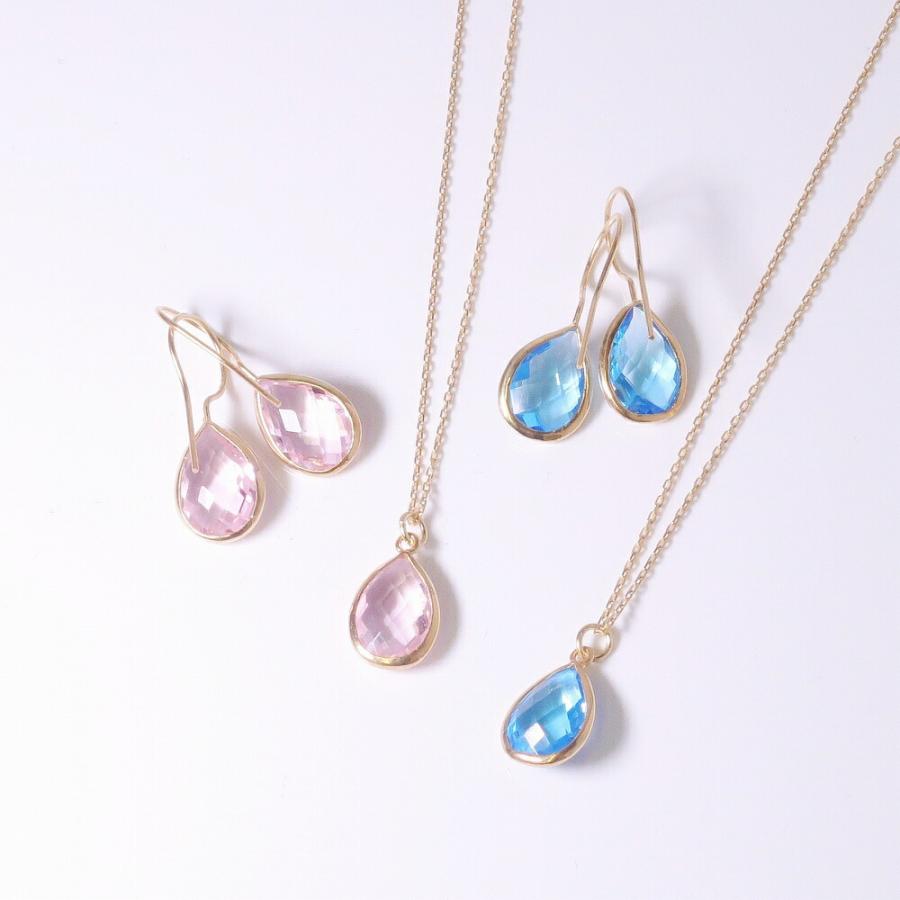 ネックレス レディース 18金 18K スターリングシルバー925 ペンダント うるうる アメジスト ガーネット ローズ nanotta ASN002の画像