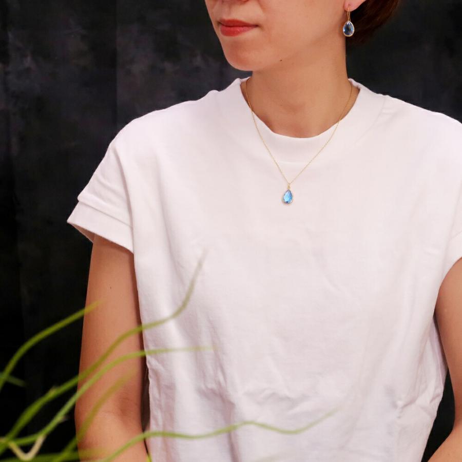 ネックレス レディース 18金 18K スターリングシルバー925 ペンダント うるうる アメジスト ガーネット ローズ nanotta ASN002の画像