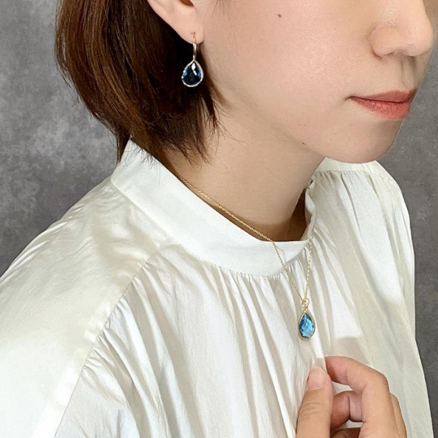ネックレス レディース 18金 18K スターリングシルバー925 ペンダント うるうる アメジスト ガーネット ローズ nanotta ASN002の画像