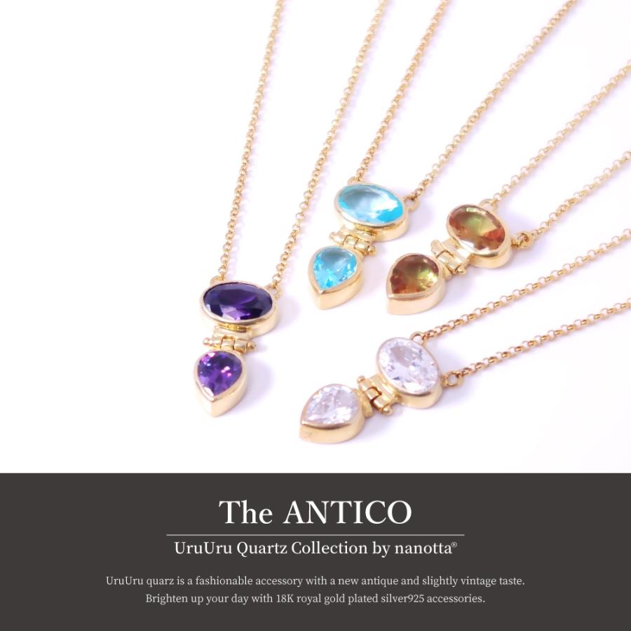 ネックレス レディース 18金 18K シルバー925 ペンダント うるうる 揺れる アジスト ブルートパーズ ズルタナ nanotta ASN005の画像