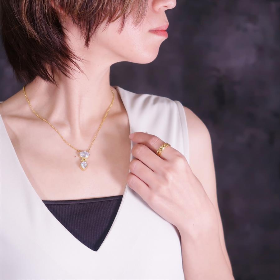 ネックレス レディース 18金 18K シルバー925 ペンダント うるうる 揺れる アジスト ブルートパーズ ズルタナ nanotta ASN005の画像
