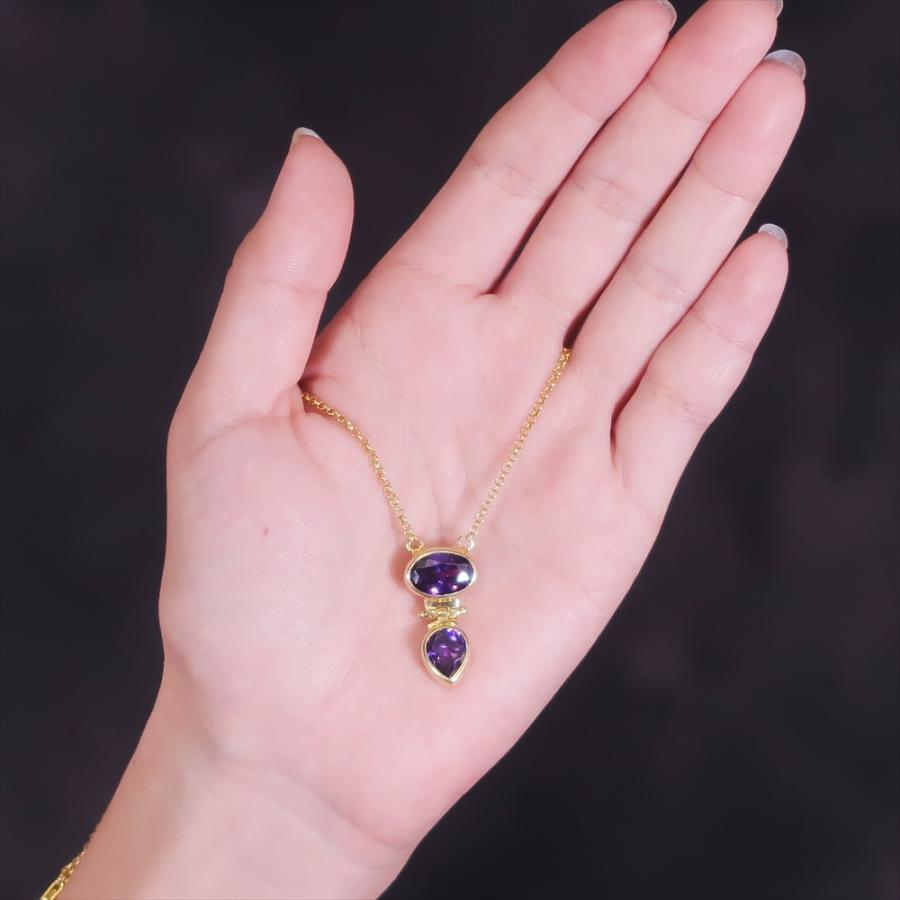 ネックレス レディース 18金 18K シルバー925 ペンダント うるうる 揺れる アジスト ブルートパーズ ズルタナ nanotta ASN005の画像